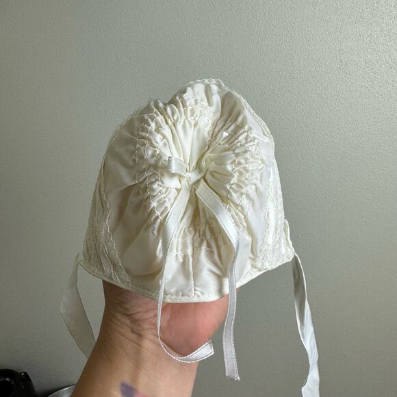 Vintage Heirloom Victorian Style NEW with tag White‎ Lace Baby Bonnet - Picture 5 of 9